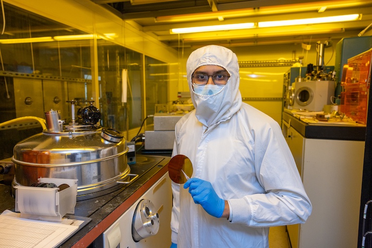 Engineer in clean room